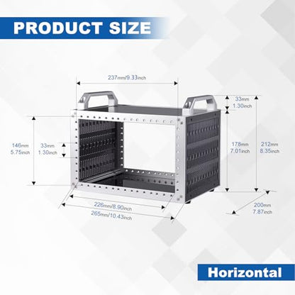 GeeekPi DeskPi RackMate TT Mini Server Rack for Mini PC, Network, Servers, Audio, and Video Equipment, 10 inch 3U/ 7 inch 5U Network Rack, 7.87 inch Depth - color: Silver