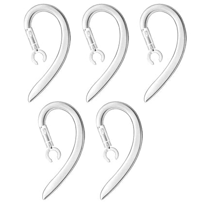 Ear Hooks 360° Rotatable Multi-Dimensional Adjustable Soft Silicone Universal Bluetooth Headset Clips Anti-Slip Sports Clamp Loop Replacement 5Pcs 6mm, Transparent
