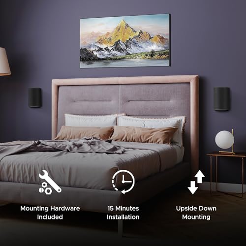 ERA 100 Wall Mount Bracket, Low Profile, Black, Twin Pack (2pcs) | Compatible with Sonos ERA100 & ERA 100 SL Speaker, Complete with All Fixing Hardware, Double, Pair - color: Black, size: Twin Pack