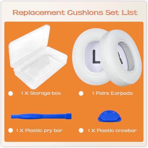 Replacement Ear Pads for JBL Tune 700BT, 710BT, 720BT, Tune 750BTNC, 760NC, 770NC Wireless Over-Ear Headphones, Ear Cushions, Ear Cups Cover Repair Parts (White) - color: White