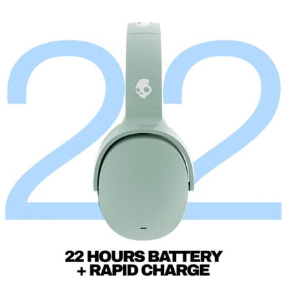 Skullcandy Hesh ANC Noise Cancelling Wireless Headphones - Preppy Sage | Bluetooth, Noise Cancellation, Over-Ear Fit, 22 Hours Battery, Foldable, Lightweight Design, Microphone, Studying, Travel - color: Preppy Sage