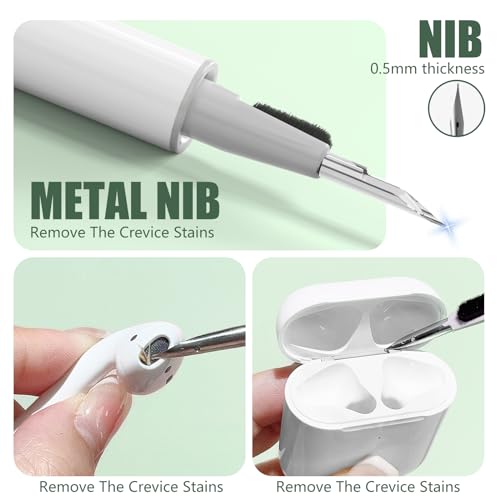 Inesore for Airpod Cleaner Kit,3-in-1 Multi-Function Cleaning Kit Pen Keyboard Cleaning Kit,32-in-1 Multi-Function Cleaner Tool for All Phone Laptop iPhone Device Charging Port