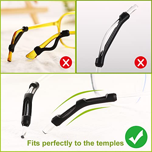 16 Pairs Eyeglasses Temple Tips, Silicone Eyeglasses Retainers Sleeve Retainer Anti-Slip Safety Eyewear Retainers Spectacle Stay For Eyeglasses, Sunglasses, Reading Glasses (White Temple Tip) - color: White Temple Tip