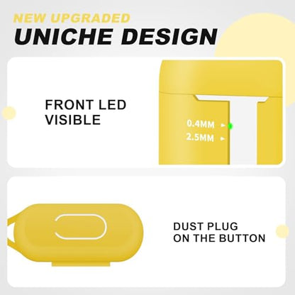 for AirPods Case Cover, Come with Clean Pen，Soft Silicone Protective Cover for Women Men Compatible with Apple AirPods 2nd 1st Generation Charging Case, Front LED Visible,Yellow - color: C2-Yellow+pen
