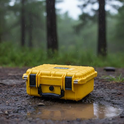 MEIJIA All Weather IP67 Waterproof Hard Camera Case,Hard Protective Case,Hard Case with Customizable Foam,Fit Use of Drones,Camera,Equipments,Pistols(Yellow,13.35 x11.63x5.98inches) - color: Yellow, size: 13.35 x11.63x5.98inches