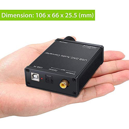 USB to Coaxial S/PDIF Optical 3.5mm/6.3mm Headphone Converter USB Digital to Analog Audio Converter for XP