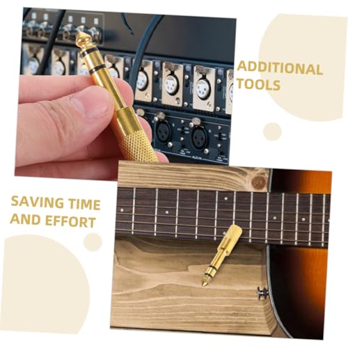 4pcs Gold Plated Audio Adapter 6.5mm Male to 3.5mm Female Headphone Jack Converter for Microphone and Guitar Stereo Adapter for Headphones and Audio Devices