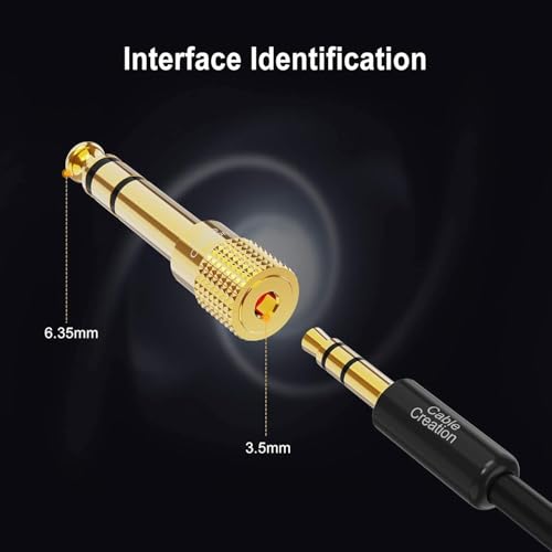 CableCreation 1/4" to 1/8" Headphone Audio Adapter 5PCS, TRS Stereo Adapter | 6.35mm to 3.5mm Audio Jack Convertor Gold Plated for Cellphone, Speaker, Mic, iPod, Receiver, Guitar, Digital Piano