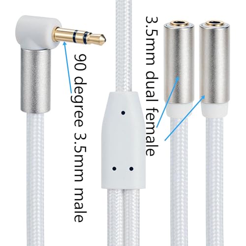 3.5mm Headphone Stereo Audio Y Splitter Adapter Cable 7.87in