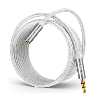 Headphone Extension Cable 3.3 FT 2 Pack, 3.5MM Male to Female Extension Cable- 1/8 Aux Audio Cord Jack Extender Nylon Braided for Smartphones, Tablets, Media Player