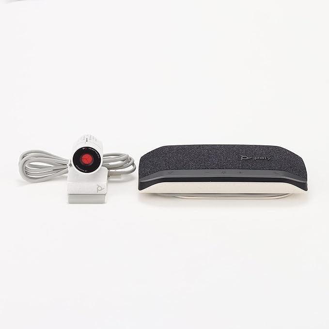 Plantronics Poly - Studio P5 Webcam with Blackwire 3210 Headset Kit Polycom - 1080p HD Professional Video Conferencing Camera & Single-Ear Wired Headset USB-A - Certified for Zoom & Teams