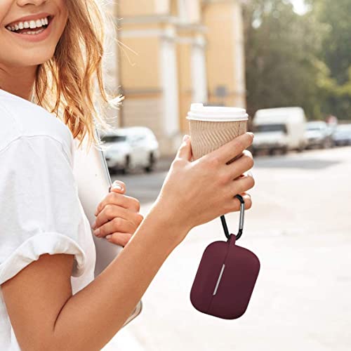 Lerobo for AirPods Pro 2 Case with Keychain, Burgundy | Silicone Protective Cover Compatible with Apple AirPod Pro 2nd/1st Case for Women Men, Scratchproof, Shockproof, Dustproof - color: Burgundy