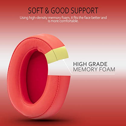 Krone Kalpasmos Replacement Earpads for Sony WH-H900N h.Ear on 2 & Sony MDR-100ABN Headphones, Sony Headphone Cushions Compatible with Sony 900N, Sony WH H900N earpads with Soft Foam Leather(Red) - color: Red