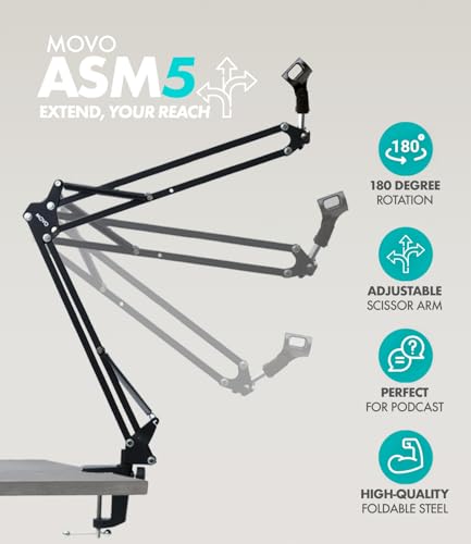 Movo Podcast Equipment Bundle for 2 with USB Audio Interface and 2 CastMic Dynamic Podcast Microphone Bundle with Mic Boom Arms and Headphones for Podcasting, Streaming, and Musicians - Podcast Kit - style: with Boom Arms and Headphones