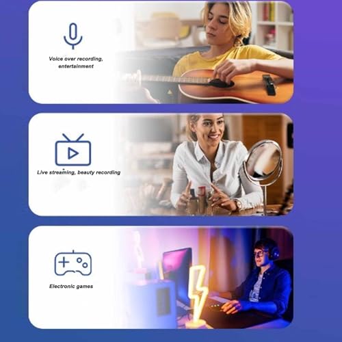 Gaming Microphone, USB PC Noise Cancellation Condenser Mic with Quick Mute for Gaming, Streaming Podcasts Videos Twitch, Discord (Black)