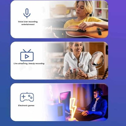 Gaming Microphone, USB PC Noise Cancellation Condenser Mic with Quick Mute for Gaming, Streaming Podcasts Videos Twitch, Discord (Black)