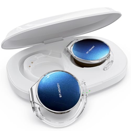 Micool Open Ear Headphones Bluetooth 5.4, Sport On Ear Headphones Wireless, Water-Drop Shaped Noise Cancelling Clip On Headset Bluetooth with Long Battery Life, Comfort Fit 4 Microphones Earphones - color: white&silver&light-blue