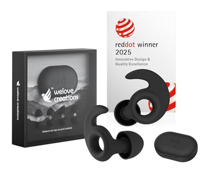 Welove Ultra-Comfy Ear Plugs with First-Ever UV Sanitizer—Reusable Earplugs for Sleep, Focus, Travel, and Noise Sensitivity |Hearing Protection |Customizable Fit | 18dB NRR Noise Reduction - color: Earthy