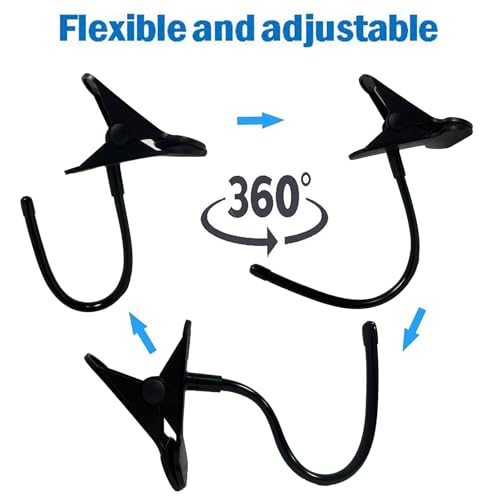 AUXPhome Headphone Stand with Adjustable Hook, Metal Headset Holder, Flexible Tip, Clamp-On, Universal Thickness, Vertical and Horizontal Mount, for Desk up to 2 inch (50MM) - 744591662932