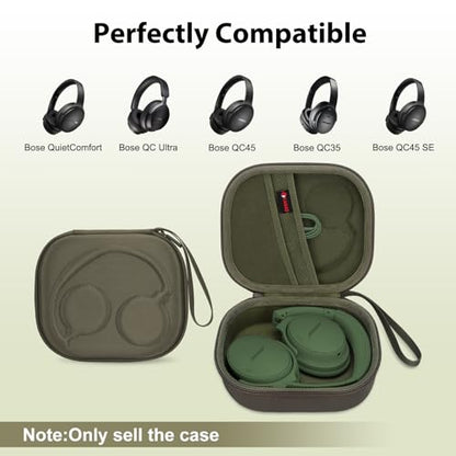XANAD Hard Case for Bose QuietComfort, QC Ultra, QC 45, QC 35, QC45 SE, QC SE or Skullcandy Crusher Evo, Hesh ANC, Hesh Evo, Crusher ANC 2, Crusher, Riff 2 Noise Headphones, Green - color: Green