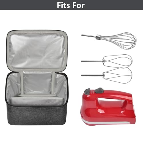 Hand Mixer Storage Case for KitchenAid 5, 6, 7 and 9 Speed Mixers - color: Grey