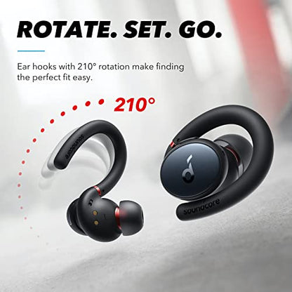 (Renewed) Soundcore Sport X10 True Wireless Bluetooth 5.2 Workout Headphones, Rotatable Ear Hooks, Deep Bass, IPX7 Waterproof, Sweatproof, 32H Play, Sport Earbuds, Gym, Running