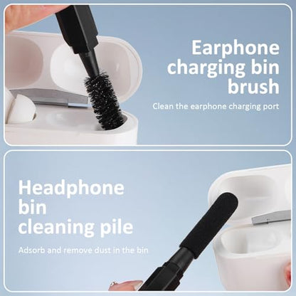 20-in-1 Electronics Cleaning Kit with Camera Lens and Headphone Brush for Laptops, Keyboards, and Electronic Devices – Black Set for Professional Device Maintenance