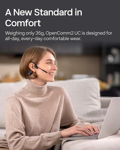 SHOKZ OpenComm2 UC Open-Ear Headset, USB-A Dongle, Noise-Canceling Mic - style: OpenComm2UC (USB-A)