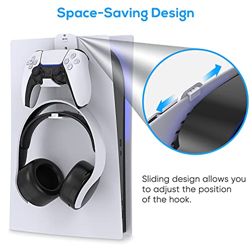 FYOUNG Universal Game Controller & Headset Holder for PS5/PS5 Slim/PS5 Pro, Xbox Series X/S, PS4, Switch, Steam & More, Stay Organized No Screws