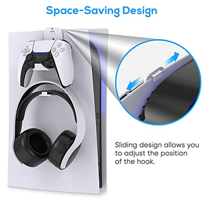 FYOUNG Universal Game Controller & Headset Holder for PS5/PS5 Slim/PS5 Pro, Xbox Series X/S, PS4, Switch, Steam & More, Stay Organized No Screws