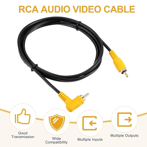 MECCANIXITY RCA Cable, 1RCA Male Bend to 1RCA Male 5ft Audio Video Speaker Cable for Subwoofer Amplifier Home Theater DVD TV - size: 5ft, style: 1RCA Male Bend to 1RCA Male