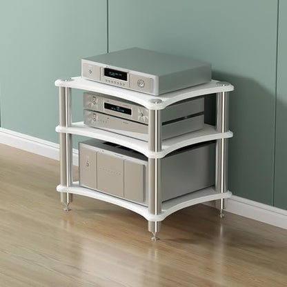 Stereo cabinet,audio rack,av media stand,stereo stand,audio stand,av cabinet,stereo racks and stands,media rack,hifi rack,audio rack cabinet,stereo rack,audio cabinet,audio-video shelving,av rack(3-la - color: 3-layer, size: White