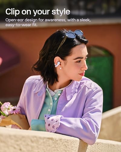 SHOKZ OpenDots Air Open-Ear Clip-On Bluetooth Earbuds, Purple,Touch Control - color: Daybreak Purple