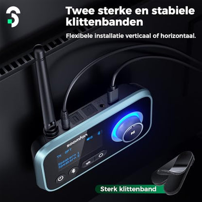 SOOMFON Bluetooth 5.3 Transmitter Receiver for TV to 2 Headphones