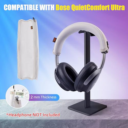 QuietComfort Ultra Headband Cover Compatible with Bose QuietComfort Ultra Headphones Thicker Sports Fabric Replacement Headband Cushion Pad Cover Headphone Headband Protector (Grey)