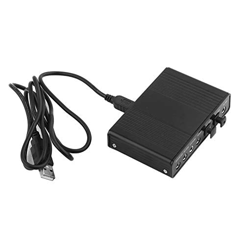 USB 2.0 External Sound Card, 6 Channel External Audio Adapter with SPDIF, Audio Sound Card Adapter for PC Laptop Recording, Plug and Play