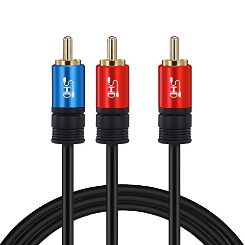 SHD RCA to 2RCA Subwoofer Cable Audio Cable 2RCA to 1RCA Bi-Directional RCA Y Adapter Premium Sound Quality Dual Shielded with Gold Plated Connectors-3Feet - size: 3Feet