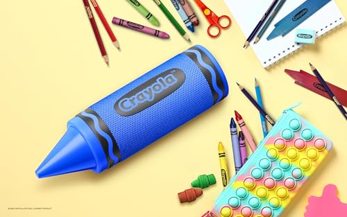 Crayola Kids Crayon Speakers Bluetooth, Portable Bluetooth Speakers | 20W Peak Power HD Sound, Mini Bluetooth Speaker Wireless with TWS Pairing BT 5.3, FM Radio Home/Party/Outdoor/Travel - color: Blue