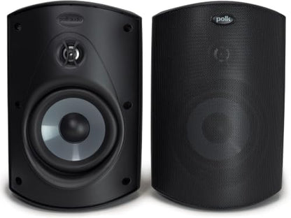 Polk Audio Atrium 5 Outdoor Speakers with Powerful Bass (Pair, Black), All-Weather Durability, Broad Sound Coverage, Speed-Lock Mounting System (Pack of 8) - color: Black, size: 8 Speakers, style: Atrium 5