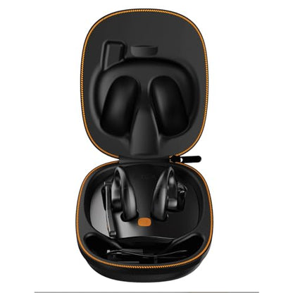 EKSAtelecom S30 Bluetooth Open-Ear Air-Conduction Headset with Microphone, True Wireless with Charging Case, Black