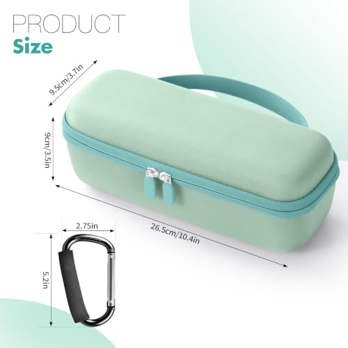 Carrying Case for Turtlebox Ranger Bluetooth Speaker, Mint Green | Shockproof & Dustproof Hard Travel Case with Carabiner Hook & Handle, Protective Storage Bag for Beach Camping Road Trip - color: Mint Green Case