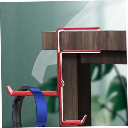 POPETPOP Headphone Hanger Bracket Hanger Holder Earphones Hook Headphones Headphone Stand Clamp Headphone Mount Stand Headset Hanger Mount Headphone Supporting Bar Headset Stand Alloy Red - color: Red