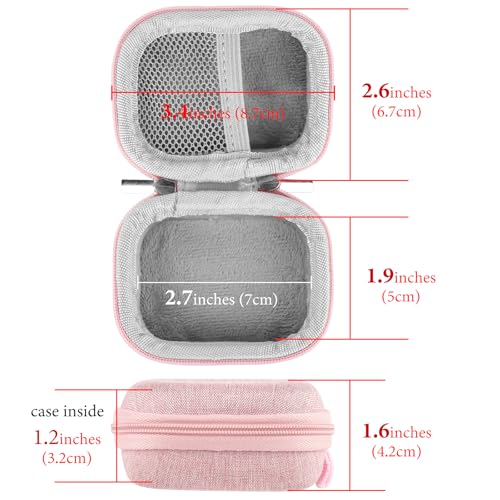 Geekria Shield Earbuds Case Compatible with JBL Vibe Buds 2, Tune Beam, Vibe Beam 2, Tune Buds 2 True Wireless Earbuds, Replacement Hard Shell Travel Carrying Bag with Cable Storage (Pink)