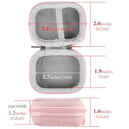 Geekria Shield Earbuds Case Compatible with JBL Vibe Buds 2, Tune Beam, Vibe Beam 2, Tune Buds 2 True Wireless Earbuds, Replacement Hard Shell Travel Carrying Bag with Cable Storage (Pink)