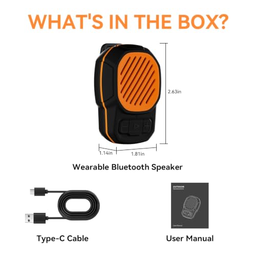 Wearable Bluetooth Speaker, Magnetic Clip on Mini Speaker, TWS Built-in Mic | Small Portable Speaker, IPX6 Waterproof, 2.2oz, 5.4 Bluetooth, Hands-Free Call, Gifts for Men Women, Outdoor Indoor Golf