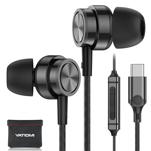 USB C Headphones for Samsung Galaxy S26 S25 S24 Ultra iPhone 17 16 Pro Max | Wired Earbuds Magnetic in-Ear Type C Earphone with Microphone Stereo for S23 S22 A56 A55 A26 A17A16 Pixel 10a Redmi note 15