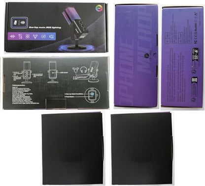 USB Gaming Microphone with Game Chat Balance, RGB Condenser Mic with Noise Cancellation, Quick Mute & Monitoring, for Streaming/Discord/Twitch/Podcast/Videos/ASMR, for PC/Computer/PS4/PS5/Mac