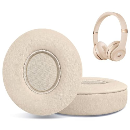 Replacement Ear Pads for Beats Solo 2 & Solo 3 Wireless On-Ear Headphones, Ear Cushions, Headset Earpads, Ear Cups Cover with Soft Protein Leather (Pink) - color: Pink