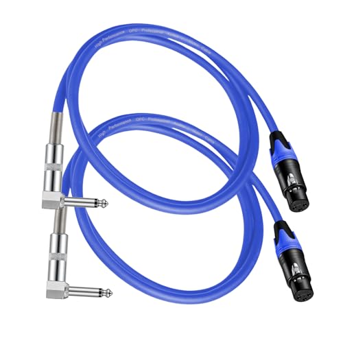 (2PACK / 3.3 FT) XLR Female to 1/4 TS Right Angle,1/4 TS Right Angle to XLR Female Micphone Cable, for Micphone Mixer、Instruments - size: 3.3 FT
