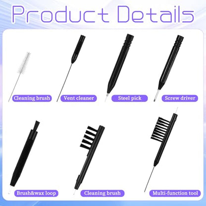 12 PCS Hearing Aid Cleaning Kithearing Aid Cleaning Tools Ear Cleaner Headphones, Multi Functional Hearing Aids Brush Tools for Earbuds Headphones Accessories and Supplies with Bag
